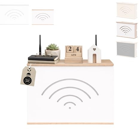 MOE UHANE Wifi Router Cover Shelf with Sliding Cover Organizer Box for Modem and Router Enclosure Wall Mounted