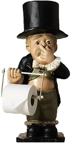 Funny Toilet Paper Holder Statue - Toilet Butler Dispenser for Home & Bathroom - Cute Wall Mount Tissue Holder for Kitchen & Bathroom Décor