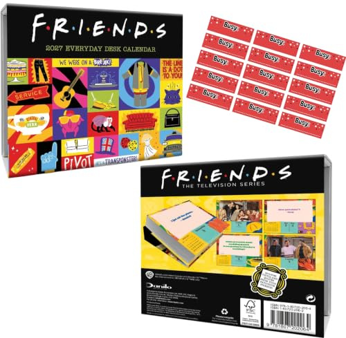 Friends Calendar 2027 Desk Block Daily Tear Off Calendar with FREE Organising Stickers Included