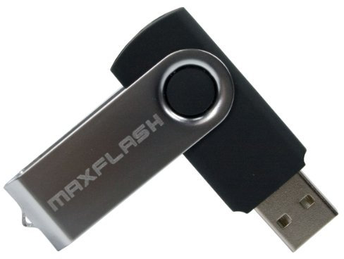 maxFlash 16GB USB 2.0 16GB USB 2.0 Capacity Negro Unidad Flash USB - Memoria USB (16 GB, 2.0, Conector USB Tipo A, 8 MB/s, Girar, Negro)