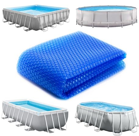 Linxor - Runde, ovale, quadratische oder rechteckige Solar-Luftpolsterplane für Pools von Intex oder Anderen Herstellern - 180 Mikron - Blau - Erhältlich in Mehreren Größen
