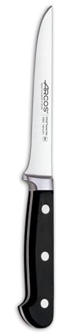 Arcos Serie Clasica, Cuchillo Deshuesador, Hoja de Acero Inoxidable Forjado Nitrum 140 mm, Mango de Polioximetileno, POM Color Negro