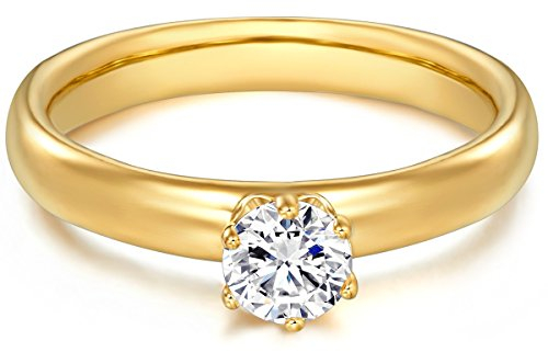 Trilani Damen Solitär-Ring Sterling Silber Zirkonia weiß