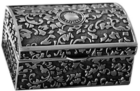 Unendlich U Klassisch Titan Apollo Rose Gravur Antiken Silbern Damen Metalllegierung Schmuckkoffer Schmuckkasten Schmuckkästchen-Klein