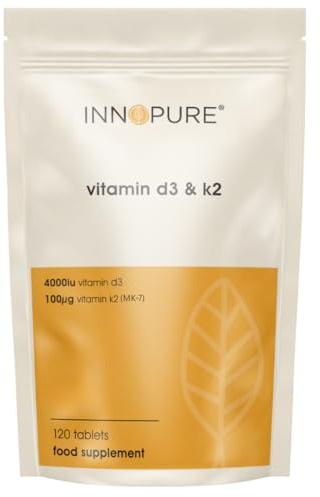 INNOPURE Vitamin D3 4,000IU & K2 MK-7 100µg, 120 Capsules