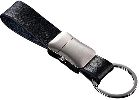 Cerbery® | Eleganter Schlüsselanhänger aus Leder mit Ringen und Geschenkbox | Schlüsselband Schlüsselbund Schlüsselhalter Schlüsselring Auto Foto Gravur Ring | Damen Herren | Geschenk