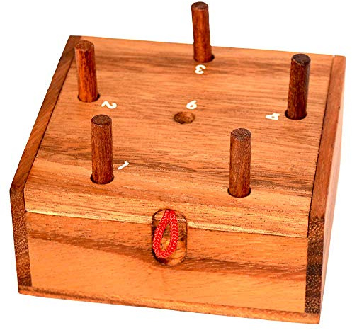 Kistenspiel Warum Immer Ich Pig Hole Schweinchenspiel 6 Raus Würfelspiel Knobelholz Gesellschaftsspiel für die Familie Spieleabend Kinderspiel