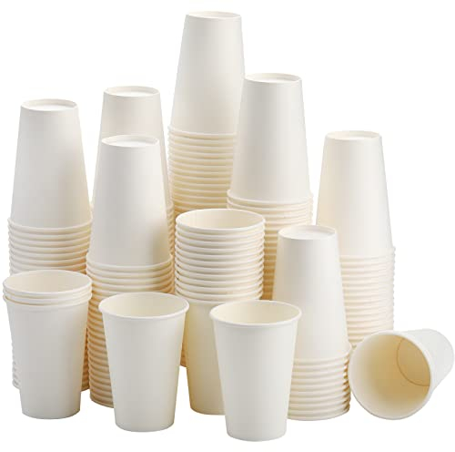 Tebery Lot de 300 gobelets jetables, 180ml en papier, de qualité supérieure, résistants à la chaleur, à emporter, design élégant, pour le café lacté, le cappuccino et le latte macchiato