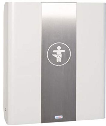 Wandwickeltisch aus Holz in Weiß mit Mittelteil aus Metall KAWAmaxi von Timkid (Weiss/Grau)