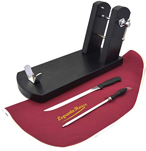 JAMONERO Rioja Negro + Cuchillo + CHAIRA + Cubre Jamon LepantoHouse (CUBREJAMON Burdeos)