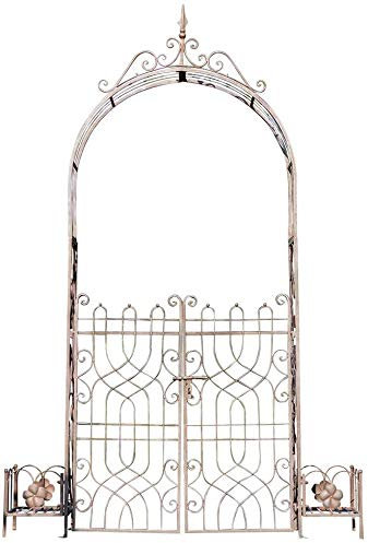 GCSQF Gartenlaube Gartenbogen Gartendeko Hochzeit Torbogen Metall Garten Bogen Pflanze Spellis Rose Mit Tor Für Party Wand Valentinstag Dekoration 210508