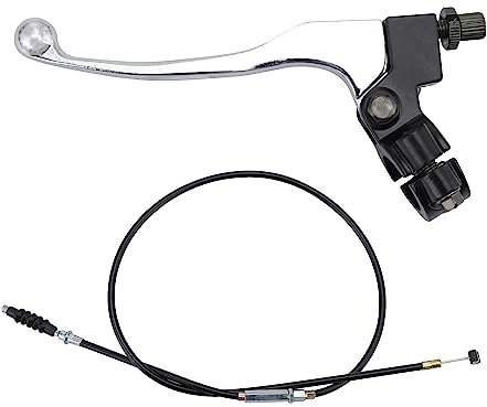 GOOFIT 7/8 Guidon argent moto tout-terrain support de levier de frein gauche 36.61 câble d'embrayage remplacement du levier d'embrayage pour 50cc 70cc 90cc 110cc 125cc Dirt Bikes Pit Bike