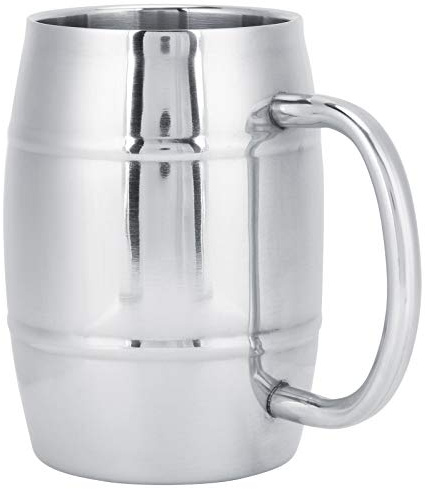 Edelstahl Becher, Edelstahl Bierkrug, 500ml Doppelwandiger Bierkrug für Camping Reise Kaffeetassen Outdoor Camping Tee Kaffeetasse