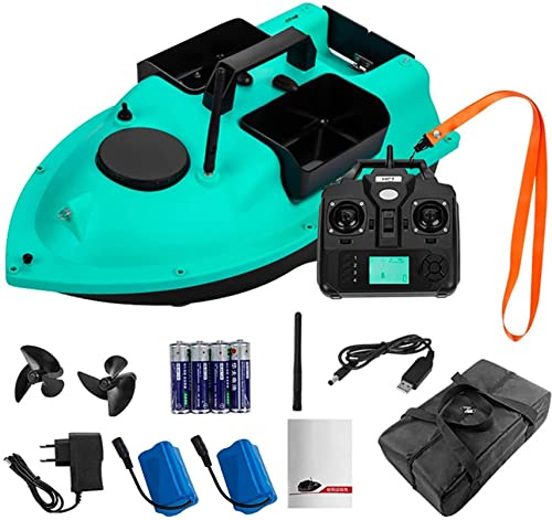 KFJZGZZ Barcos Cebador Inteligente, Carpfishing GPS, RC Barco Cebo Teledirigido de Pesca con Motores Duales y Batería de 12000 mAh, Establecer 16 Puntos de Anclaje, Retorno Automático (home)