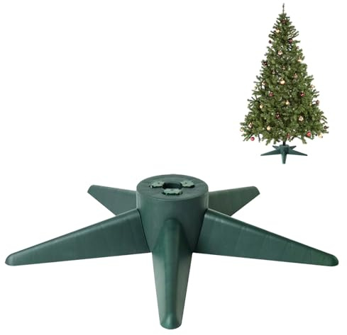 Bjartur Christmas Tree Stand, Christmas Tree Base for Artificial Tree up to 7 Ft Adjustable Holder Replacement Fits 0.75/0.87/1.25 Inch Xmas Tree Pole Green Decorations