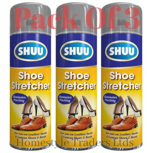 AMBERLINNEN LTD 3 x 300ml Shoe Stretcher Spray Relieves Tight Fitting Suede Canvas Shoes & Boots