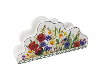 BRANDANI Serviettenhalter Wildblumen 20 x 10 cm Porzellan