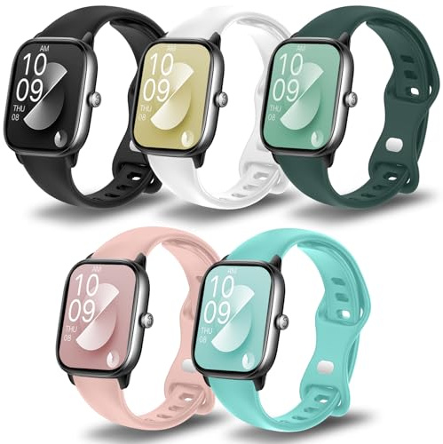 ASDONAL 5 Piezas Correas de Silicona 20mm Compatible con Amazfit GTS 4/GTS 4 Mini, GTS 3, GTS 2/GTS 2 Mini/GTS 2e, para Amazfit Bip 3/Bip 3 pro, Bip U/Bip U Pro, Bip S/Bip S Lite, Bip/Bip Lite