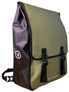 BADAWIN 2-in-1-Fahrrad-Rucksack für Gepäckträger, mit Fach für Laptop PC (17 Zoll), funktional, wasserdicht und reflektierend, leicht, 20 l, schnelle Installation, Fahrrad