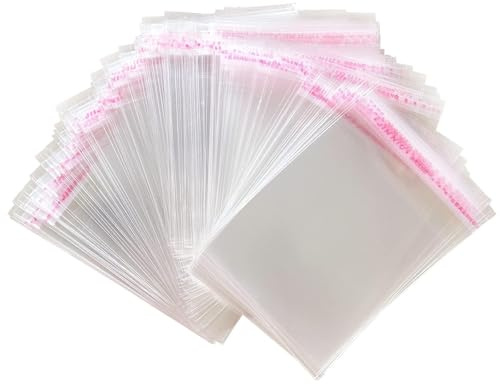 Zydiwo 300 Pièces Sacs Plastiques de Boulangerie Cellophane Transparente OPP Sac Autocollant Emballage Sachet Alimentaire Pochettes (11 * 16cm)