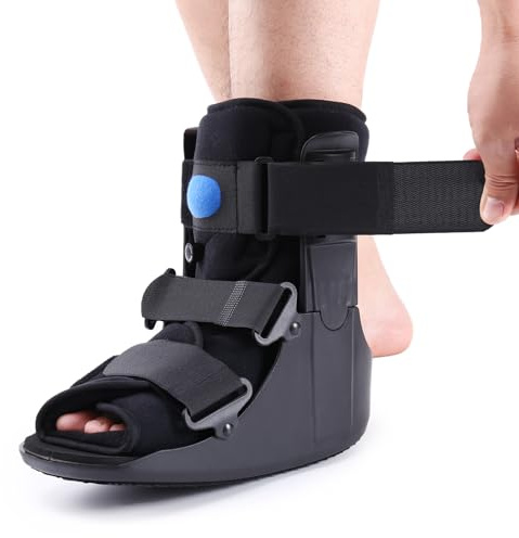 Veanvoky Inflatable Walking Boot, Air Cam Walker Fracture Boot Orthopaedic boot for Sprained Ankle, Short Air Walker Brace for Broken Foot Achilles Tendon Injury Black (M)