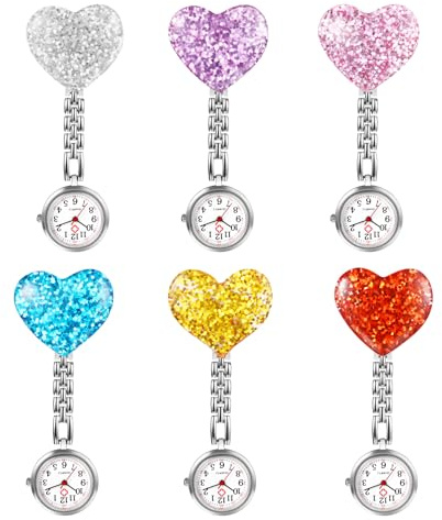 Silverora Orologio da tasca da infermiera Orologi da infermiera Orologi da sorella: cuore facile da leggere con clip Fob Orologio da polso per medici