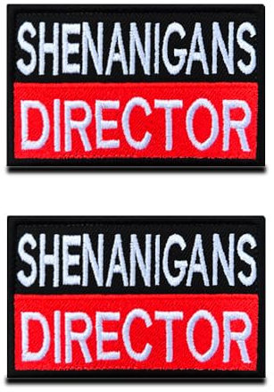 2 parches de director de travesuras divertidas aplicaciones de moral de combate con gancho y bucle bordado, emblema de motociclista para ropa, ropa, chaqueta, jeans, chaleco, uniforme, arnés para