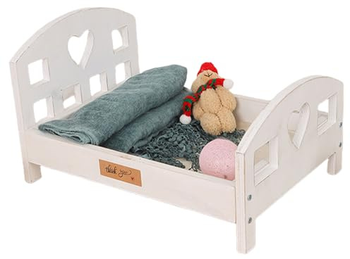 Baby Boys Girls Photoshoots Bed Wooden Bed Props Solid Color Newborns Posing Furniture Photography Crib for Studio