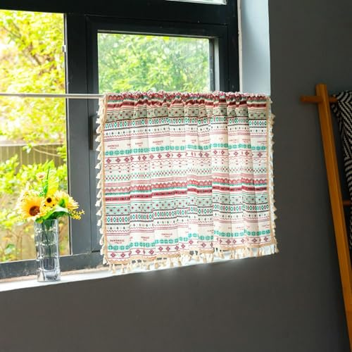 Tolldek 1 tenda oscurante per cameretta dei bambini, altezza 40 x larghezza 150 cm, con motivo geometrico, tenda per camera da letto, stile moderno, multicolore