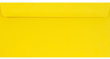 Netuno 100 Umschläge Gelb DIN lang 11x22 cm festlich und elegant | 115g Sirio Color Limone · edle gelbe Kuverts für Ostern, Geburtstag, Frühling, Einladungen, Einladungskarten & Post