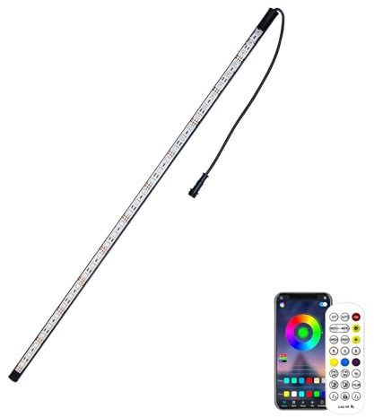 LONGRUNNEW Striscia a LED, per acquario, fontana, piscina, illuminazione subacquea, IP68, impermeabile, controllo app stagno, 7 colori, illuminazione a LED da 22 cm, cascata con telecomando