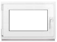 Framex Finestra Seminterrata Piccola in PVC Bianco, Larghezza x Altezza 75 x 45 cm (750 x 450 mm), Doppi Vetri (32 mm), Anta-Ribalta, Girevole DIN Sinistra – Premium