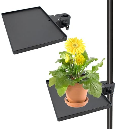 KeaJuidy Soporte para macetas, macetas, soporte para plantas, bandeja con abrazadera de tubo, maceta, colgante, balcón, para terraza, porche, valla, 228 x 168 mm