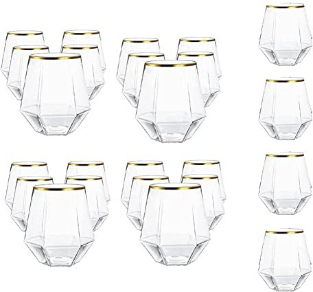 Copas de vino de plástico sin tallo de alta calidad, ideales para champán, whisky, cocta, vasos desechables, perfectas para fiestas y eventos
