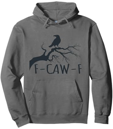 Black Crow F-Caw-F Retro Crow Love Pullover Hoodie