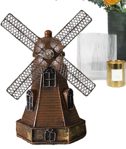 Décoration de moulin à vent, statue de moulin à vent hollandais,Moulin à vent vintage hollandais|Arts miniatures et mini ornements artisanaux, statue de moulin à vent vintage exquise pour table