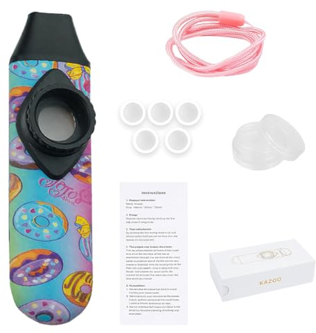 GXGM 1 Pièce Kazoo Instrument,Convient Kazoo pour Enfants et Adultes,Avec 5 Membranes+Lanyard,Convient Comme Cadeau d'anniversaire
