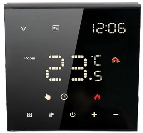 Termostato Intelligente, Controllo App Temperatura 5-70°C Riscaldamento Pavimento 16A Termostato per Riscaldamento Ambienti Residenziali for Famiglie Uffici Hotel Appartamenti