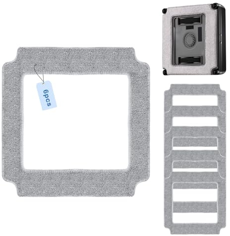 6 Piezas Paños para Ecovacs Winbot W36D, Robot Almohadillas de Microfibra Limpieza de Ventanas, Reutilizable Paños de Limpieza, para Eficazmente las Manchas, Polvo de las Ventanas