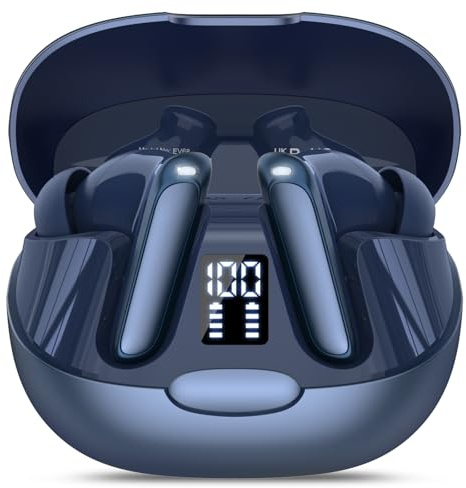 AI Kopfhörer Übersetzer, 3-in-1 Sprachübersetzer Kopfhörer 164 Sprachen mit App, 7 Übersetzungsmodi Echtzeit Übersetzer Ohrhörer, 48H Bluetooth 5.3 Übersetzer Kopfhörer für Lernen, Reisen, Dunkelblau