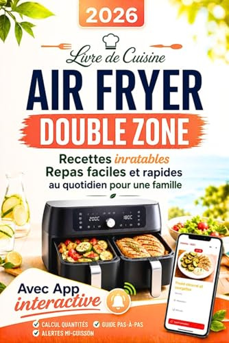 Livre De Cuisine Air Fryer Double Zone : Recettes Inratables: Repas faciles et rapides au quotidien pour une famille - Adapté à tous les modèles de friteuses à air double panier