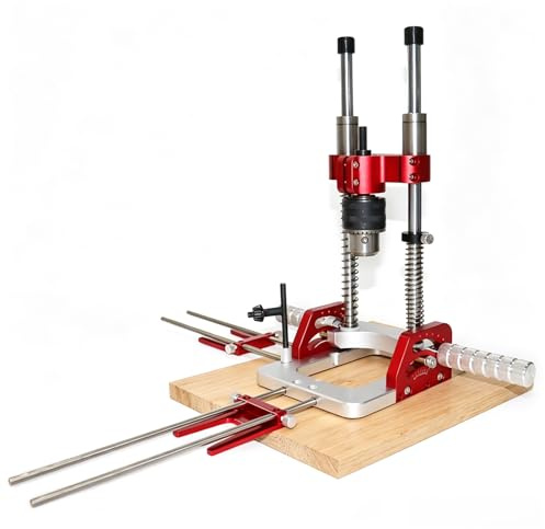 Guida per Trapano Portatile di Precisione, Supporto per Foratura Multi-Angolo 0°-60° in Lega di Alluminio, Guida Regolabile con Mandrino per Trapano a Batteria e Lavorazione Legno