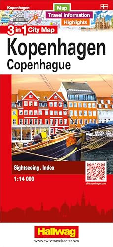 Hallwag Stadtplan Kopenhagen: 3 in 1: Stadtplan, Reiseinformationen und Highlights!