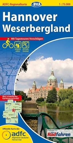 ADFC-Regionalkarte Hannover Weserbergland mit Tagestouren-Vorschlägen, 1:75.000, reiß- und wetterfest, GPS-Tracks Download: Mit ... Fahrrad-Club (ADFC-Regionalkarte 1:75000)