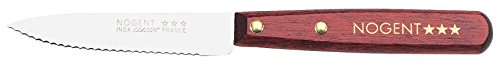 Nogent*** 02001E Couteau d'Office Lame en Acier Trempé/Manche en Bois de Charme Merisier