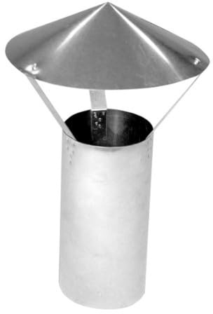 Kamino Flam Regenhaube in Silber, feueraluminierter Regenschutz im Durchschnitt ca. 120 mm, langlebiger Resenabweiser für Kaminrohr
