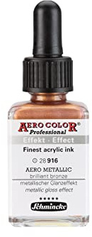 Schmincke – AERO COLOR® Professional - feinste Airbrushfarben, AERO METALLIC brill. bronze - 28 ml