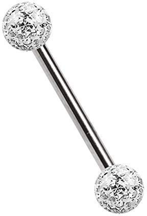 Titan Piercing Stab in 1,6 mm Stärke, wählbar von 12-20 mm Länge mit Zwei Epoxy Kugeln in vielen Farben