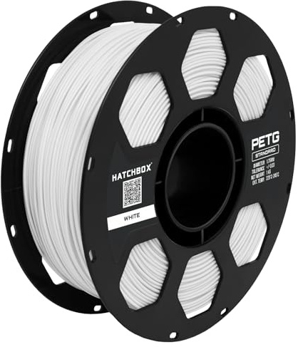 HATCHBOX PETG 3D Printer Filament, Dimensional Accuracy +/- 0.03 mm, 1 kg Spool, 1.75 mm, White