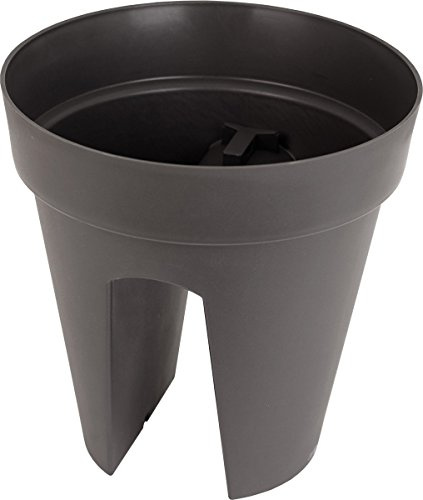 Artevasi Balkon Blumentopf Capri anthrazit praktische Fixierung, passend für Geländer bis Stärke 6,5 cm